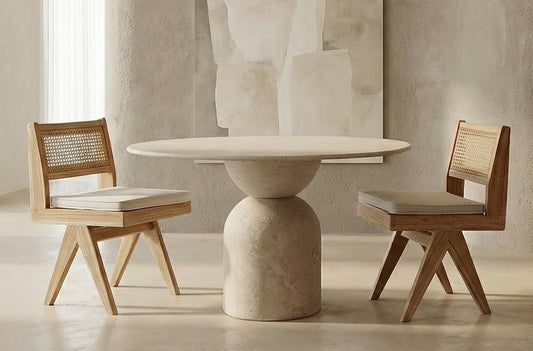 HOSHI Travertin Japandi Eettafel