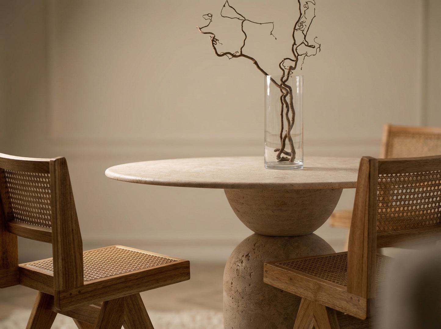 HOSHI Travertin Japandi Eettafel