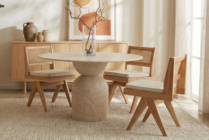 HOSHI Travertin Japandi Eettafel