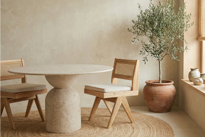 HOSHI Travertin Japandi Eettafel