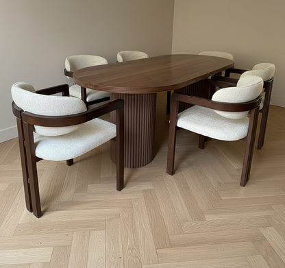 KINZA EMI EETTAFELSET – OVAAL MET 6 STOELEN