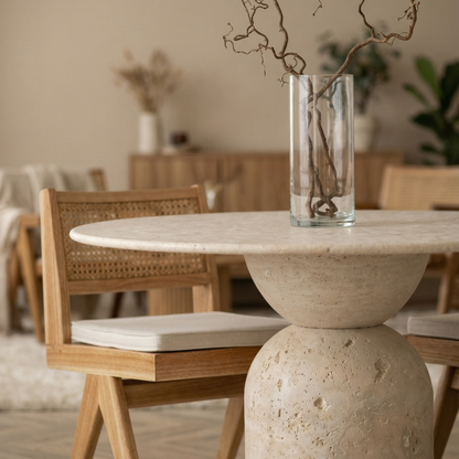 HOSHI Travertin Japandi Eettafel