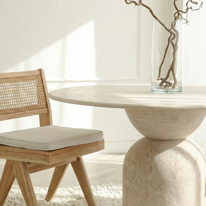 HOSHI Travertin Japandi Eettafel