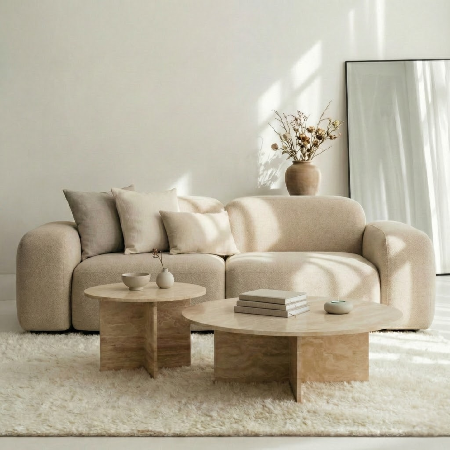 Akari – Travertin Salontafel Set